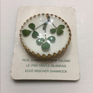 Real Shamrock Pin From Ireland!